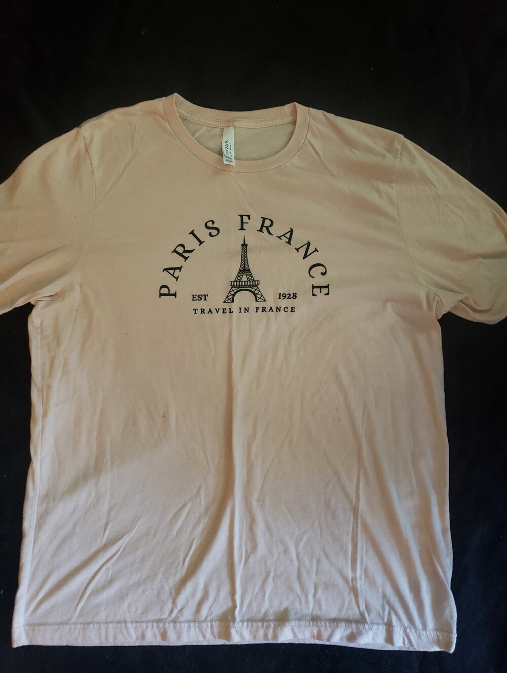 Bella Canvas Paris France Pink & Blue Soft Graphic Tee XL